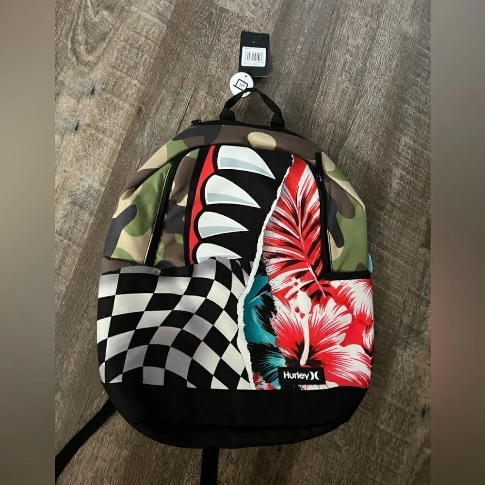 Hurley Multicolor Print Mash Up Graphic Backpack